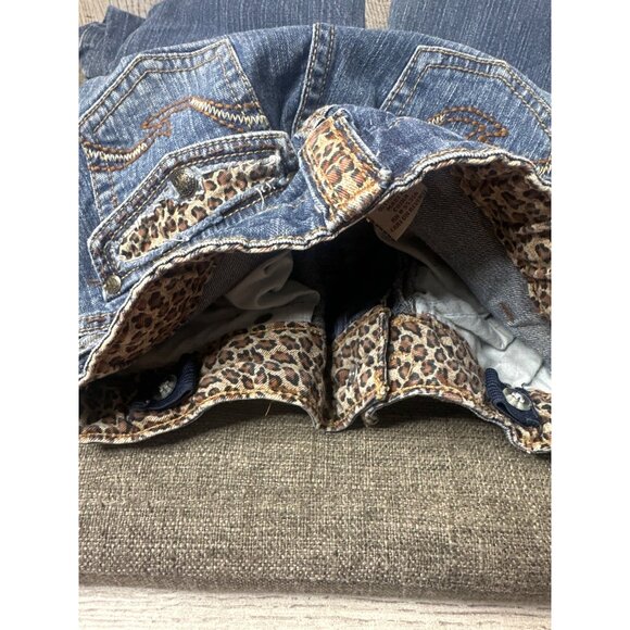 SO Girls Bootcut Blue Denim Jeans Western Size 10 w/ Leopard Print Accents - Picture 5 of 7